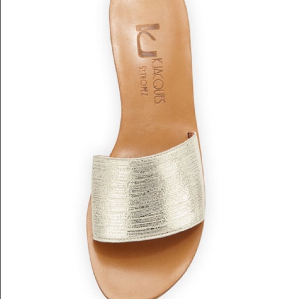 K.Jacques Metallic Wedge Sandal in Gold 39